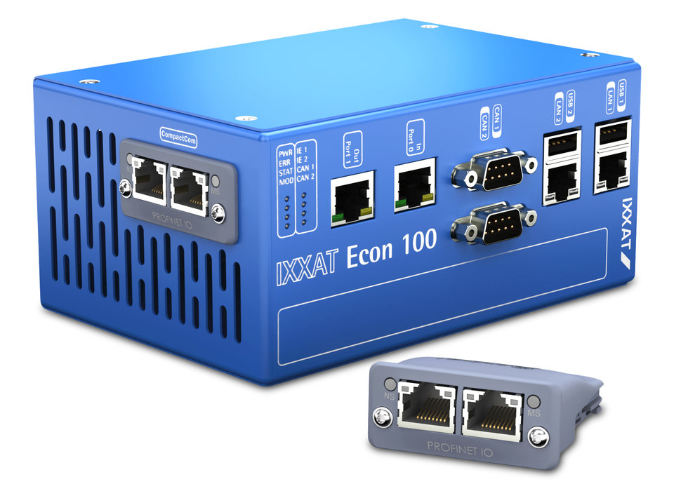 Machine control and industrial network connectivity combined in the new IXXAT Econ 100